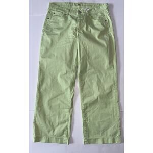 MAC Rich Culotte Jeans Women 36 Lime Green Straight Lightweight Rhinestone NWT